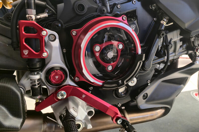 Slider protezione cover frizione – Ducati V2 MY2025 (per cover trasparente CNC Racing CA511)