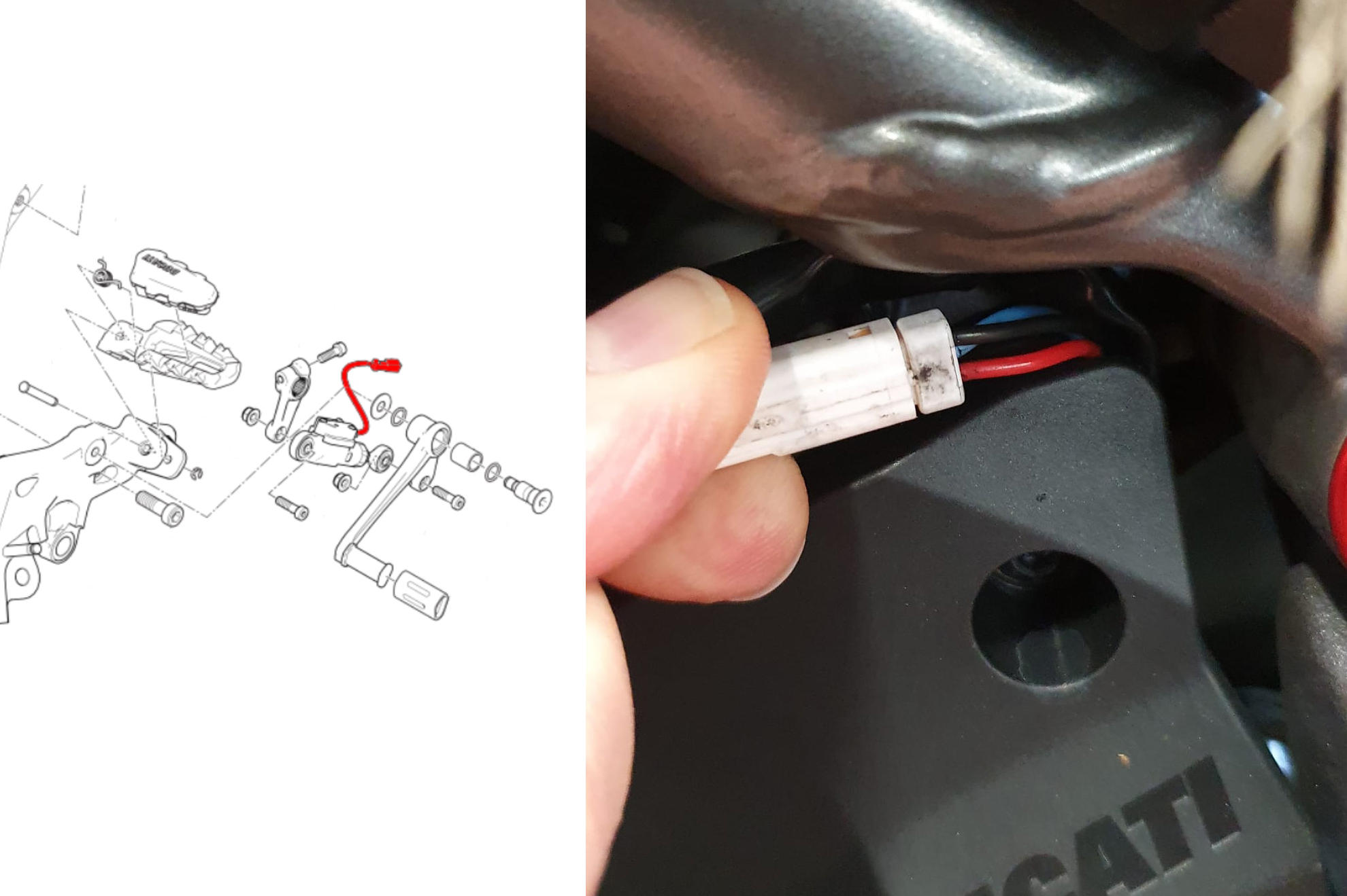 Cablaggio inversione cambio elettronico Ducati