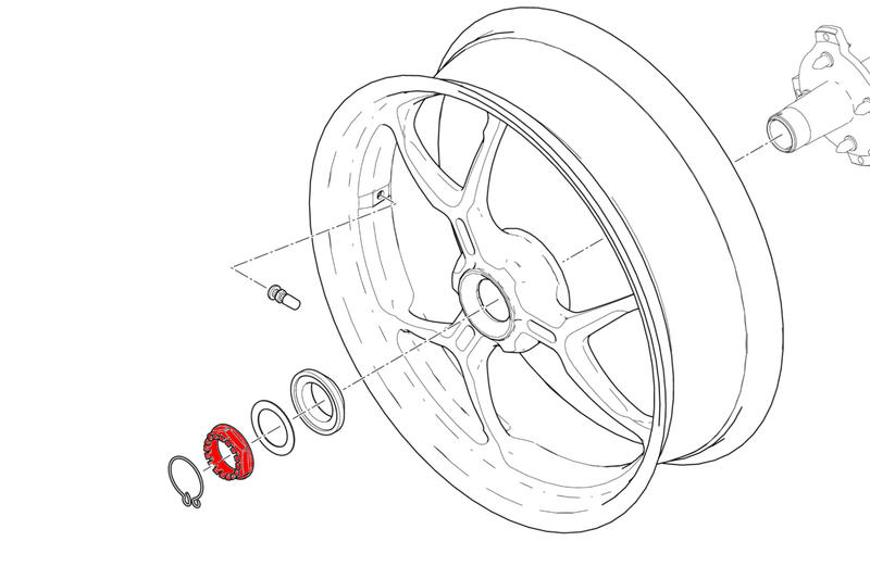 Dado ruota posteriore DX Ducati