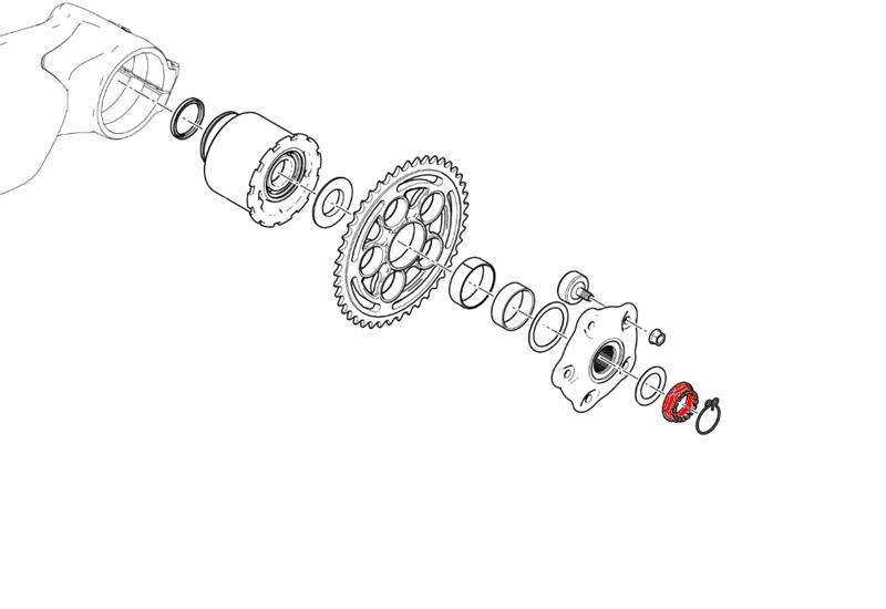 Dado ruota posteriore SX Ducati