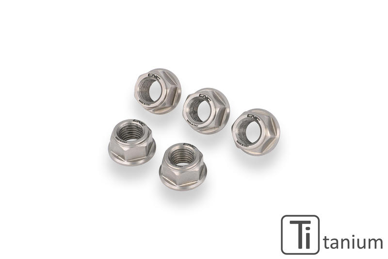 Dadi flangia portacorona Ducati M10x1 Titanio