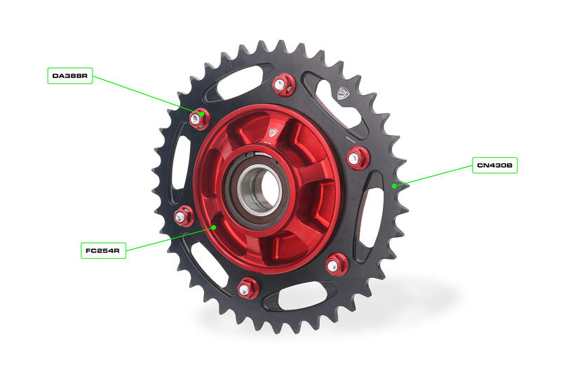 Corona Ducati Z40 P520, MTS V2 2025 Ergal Lavorato dal Pieno, Anodizzazione Dura