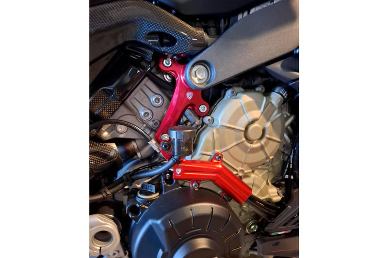 Brake lines cover with fluid tank bracket Ducati