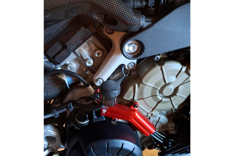 Brake lines cover with fluid tank bracket Ducati