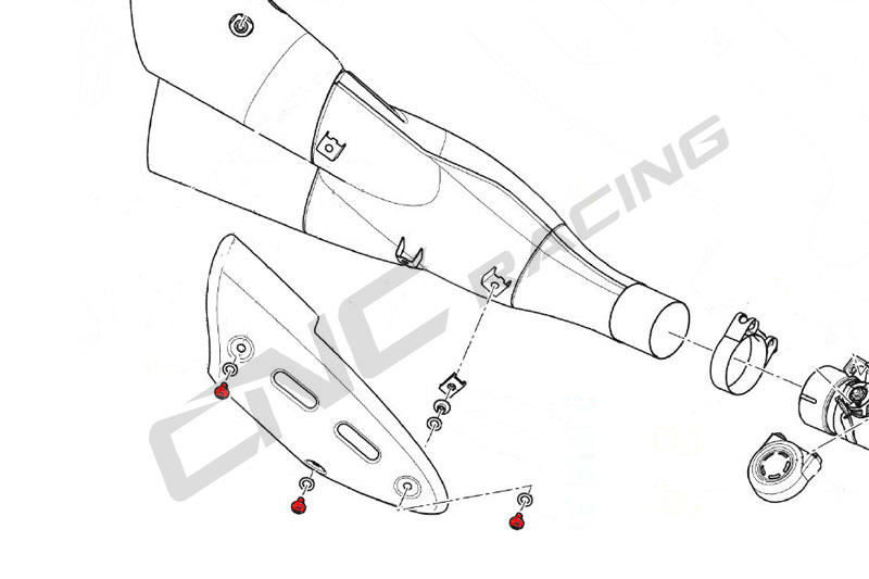 Kit viteria paracalore silenziatore Ducati Diavel