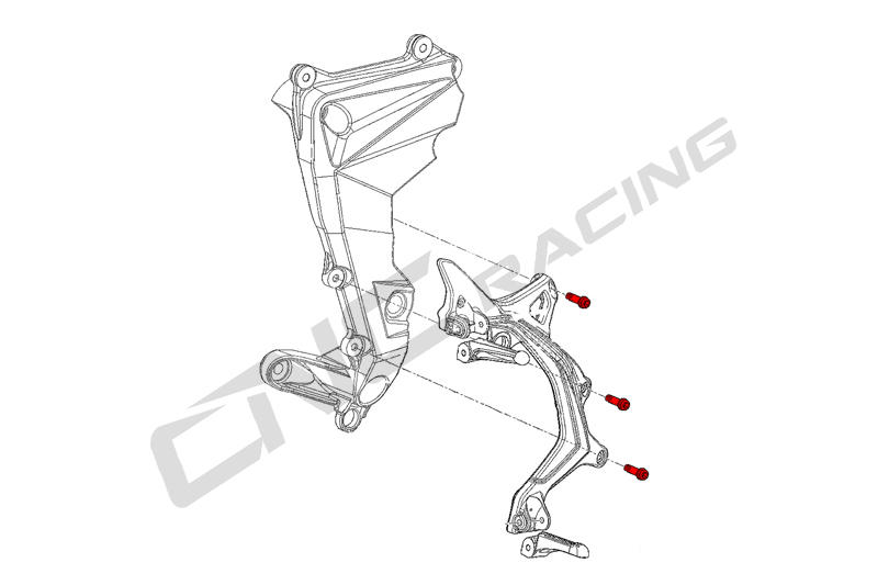 Kit viti pedane M8x25 (6 pz) MV Agusta Brutale - Titanio