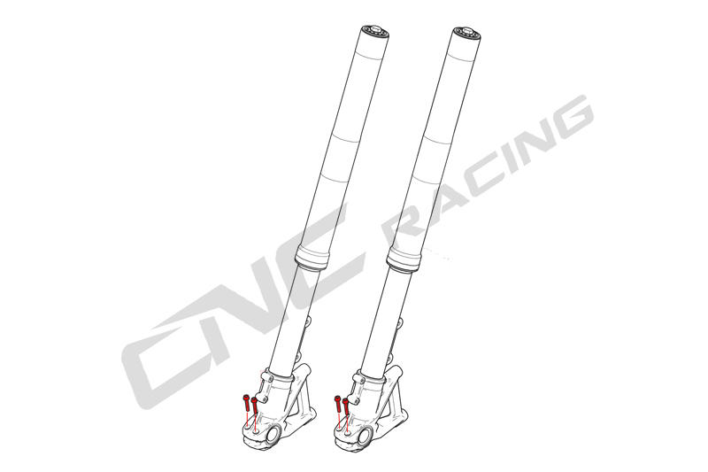 Kit viti serraggio piede forcella M8x30 (4 pz) - Titanio