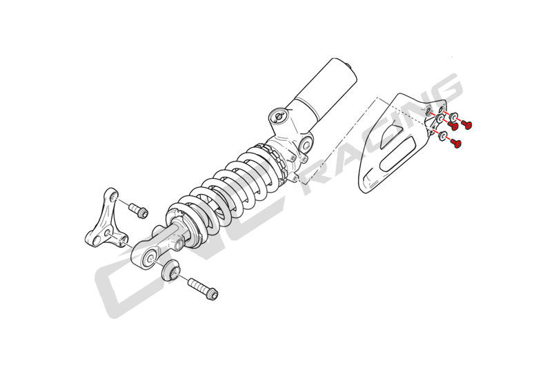 Kit viti cover ammortizzatore Ducati