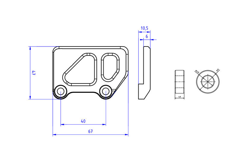 Protezione pompa freno posteriore - Pedane CNC Racing