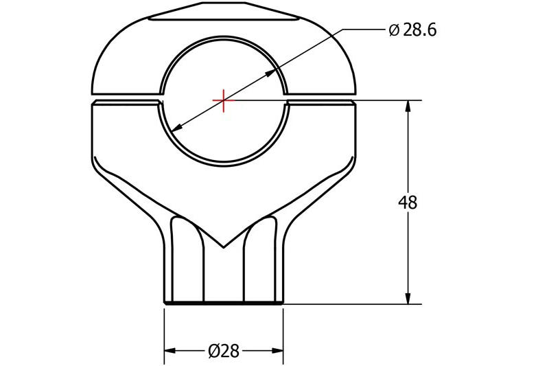 Riser manubrio conico altezza 48 mm