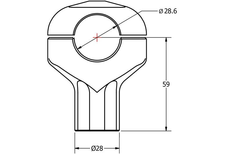 Riser manubrio conico altezza 59 mm