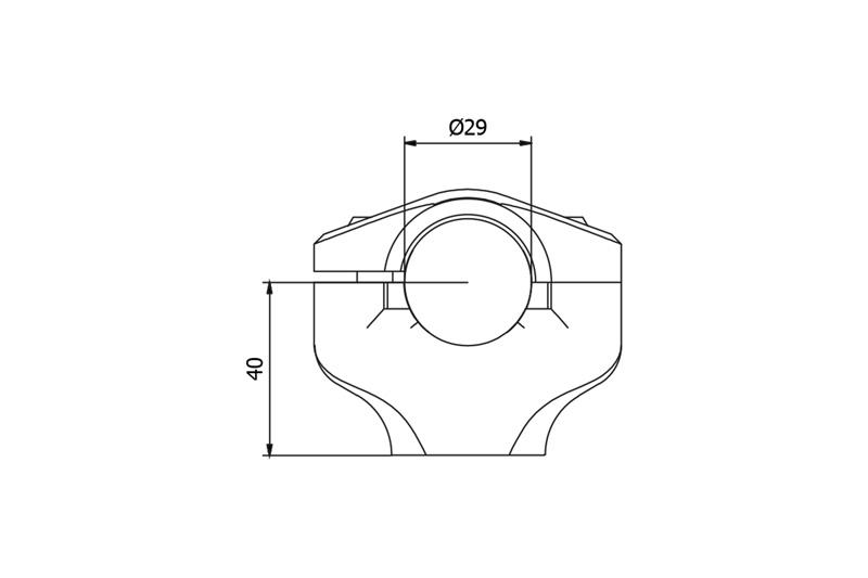 Riser completo per manubrio Ø 29mm H 40mm Ducati