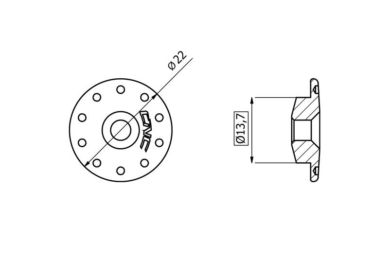 Tappo telaio-forcella-carena universale Ø 13,5 mm