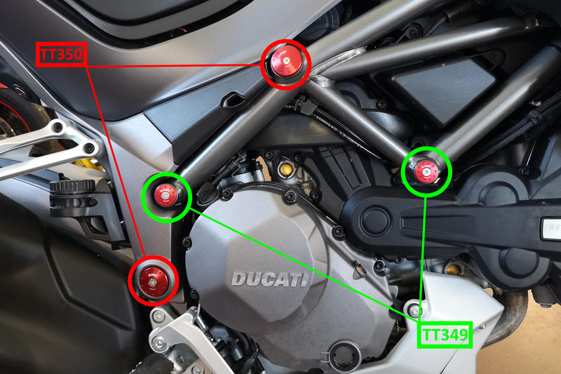 Tappi telaio Ducati Multistrada 1260 - fori grandi