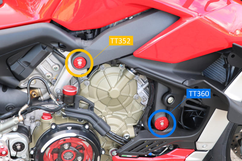 Kit tappi telaio Ducati Panigale e Streetfighter V4 - fori piccoli
