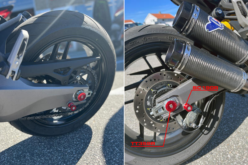 Tappo perno ruota posteriore Ducati - lato sinistro