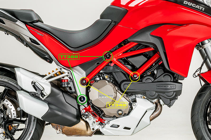 Tappi telaio Ducati Multistrada 1200 - fori grandi