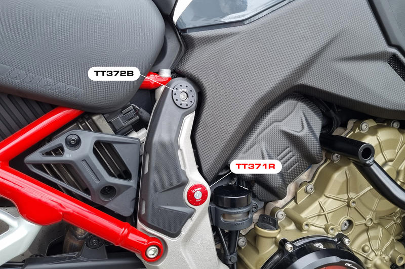 Tappi telaio Ducati Multistrada V4 - fori obliqui