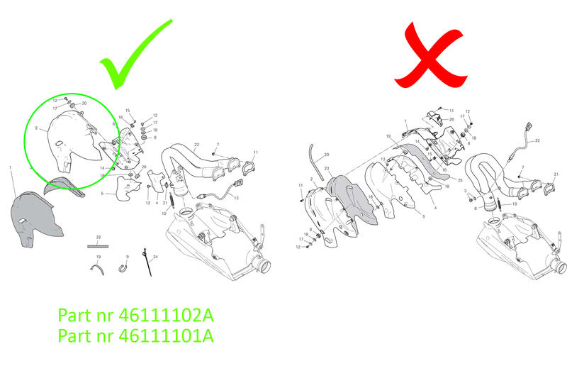Paracalore posteriore scarico Ducati Panigale V4 e Streetfighter V4 - Carbonio