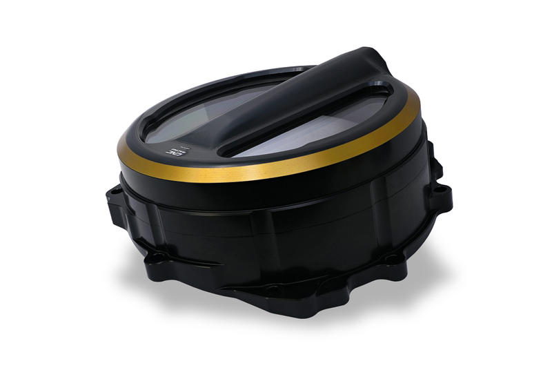 Carter frizione trasparente MV Agusta con comando a filo - Edizione Bicolore Nero/Oro