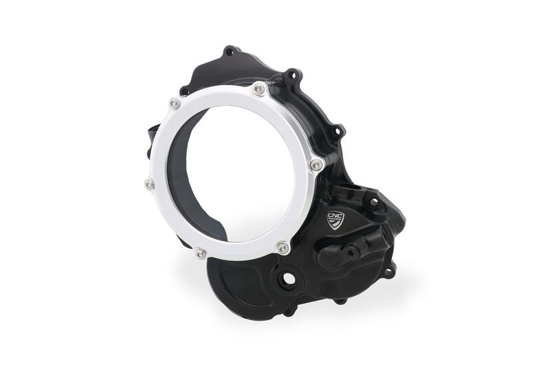 Clear cover oil bath clutch Ducati BICOLOR Nero/Argento