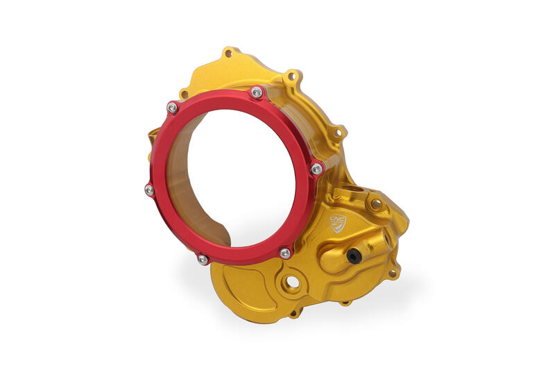 Clear cover oil bath clutch Ducati BICOLOR Oro/Rosso