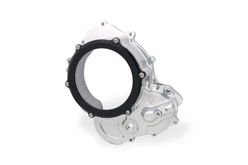 Clear cover oil bath clutch Ducati BICOLOR Argento/Nero