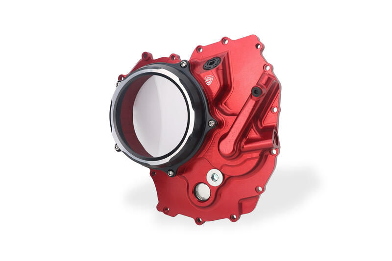 Carter trasparente per frizioni a olio per Ducati Multistrada V2 - Panigale V2 - Streetfighter V2  MY2025 Rosso/Nero
