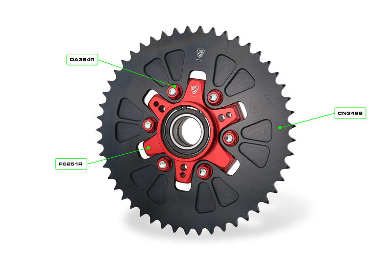 Flangia portacorona Ducati Rosso