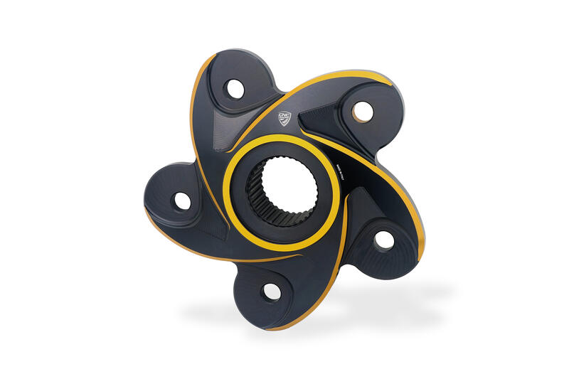 Flangia portacorona Ducati - Due colori Nero/Oro