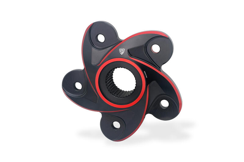 Flangia portacorona Ducati - Due colori Nero/Rosso