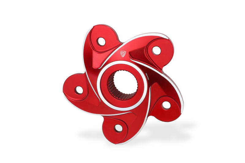 Flangia portacorona Ducati Rosso/Argento