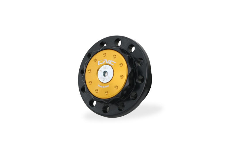 Steering stem top plate nut Moto Guzzi Nero/Oro