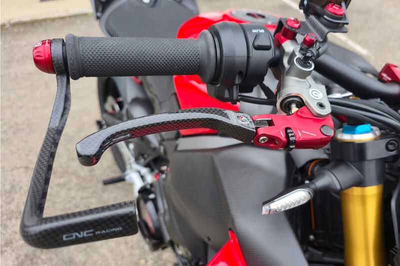 Leva freno RACE EVO Pieghevole Carbonio Lucido Per Pompe Freno Brembo Semi-Radiali Red