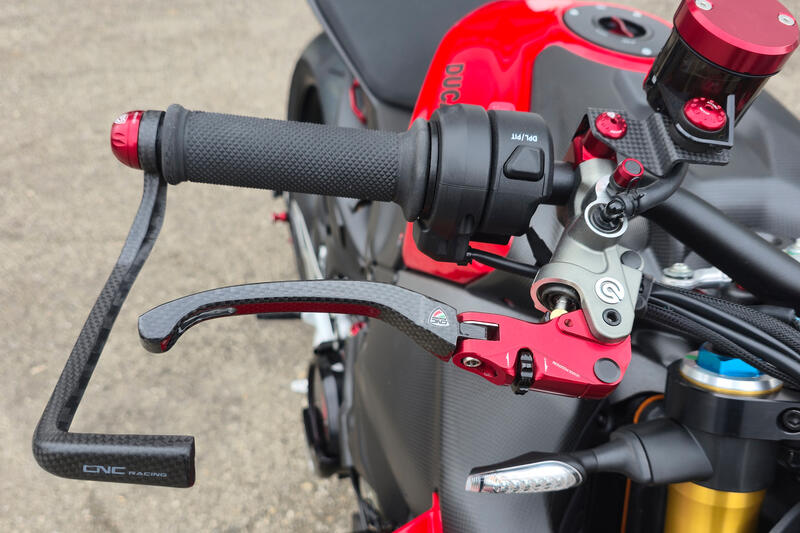 Leva freno RACE EVO Pieghevole Carbonio Lucido Per Pompe Freno Brembo Semi-Radiali Red