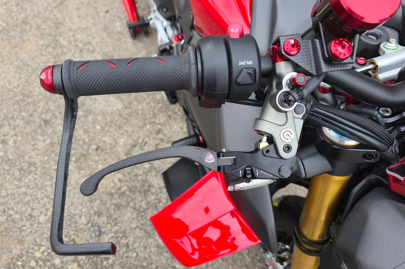 Leva freno RACE EVO Pieghevole Carbonio Opaco per pompe freno Brembo semi-radiali Black