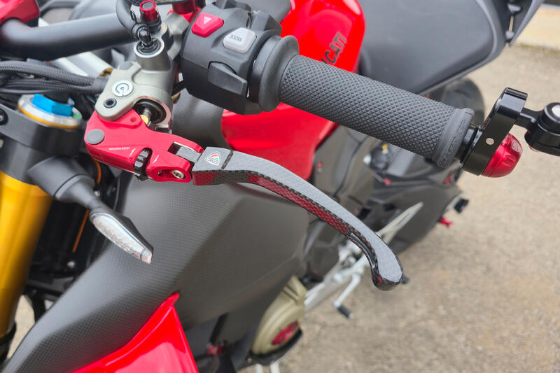 Leva frizione Race EVO Pieghevole in Carbonio Lucido per pompe frizione semi-radialli Brembo Red