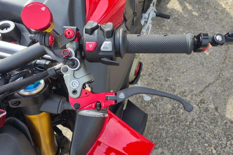 Leva frizione Race EVO Pieghevole in Carbonio Opaco per pompe frizione semi-radialli Brembo Red