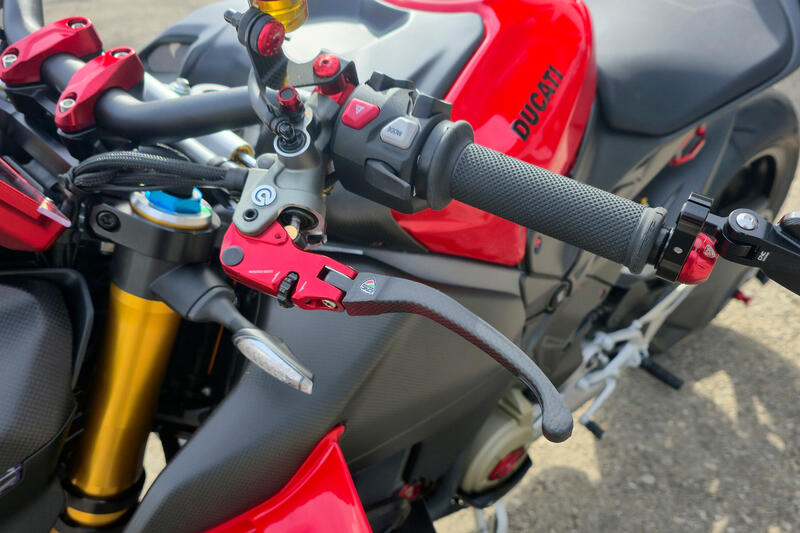 Leva frizione Race EVO Pieghevole in Carbonio Opaco per pompe frizione semi-radialli Brembo Red