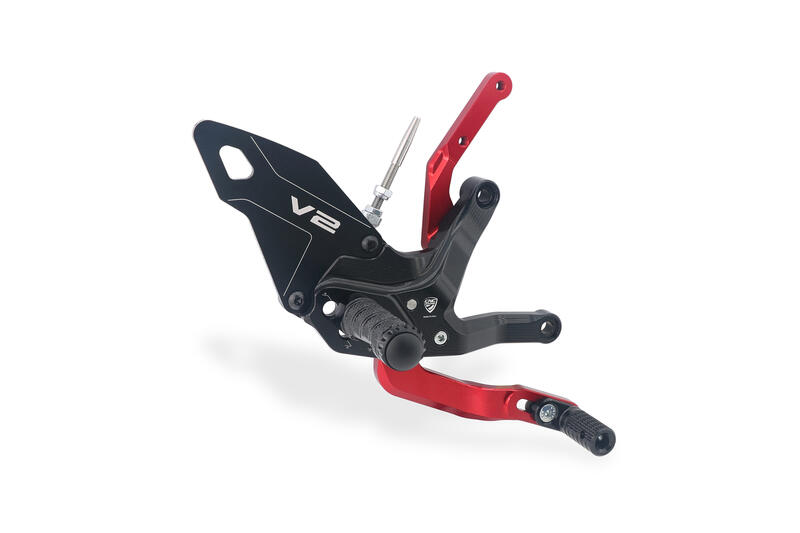 Pedane regolabili Ducati Panigale V2 MY2025 Nero/Rosso