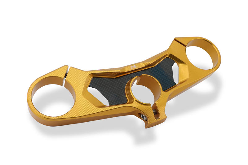 Piastre di sterzo Ducati Panigale V4 - Superiore CARBON Oro