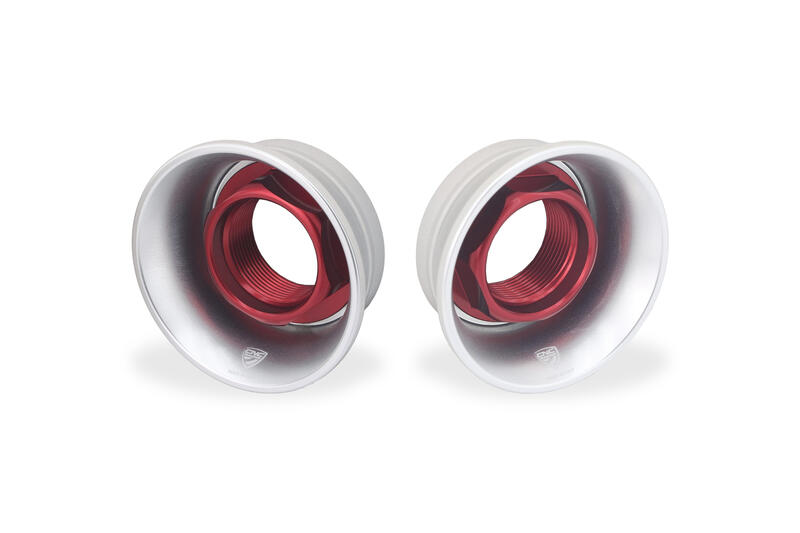 Tamponi protezione ruota posteriore Ducati - RACE Argento/Rosso